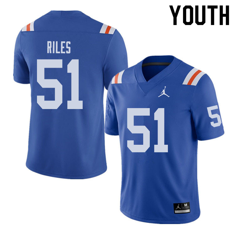 Jordan Brand Youth #51 Antonio Riles Florida Gators Throwback Alternate College Football Jerseys Sal